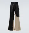 Rick Owens Joris Coated Distressed Wide-leg Jeans In Black