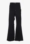 Rick Owens Casual Trousers With Frayed Detailing And Pockets In Black