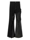 Rick Owens Wide Leg Trousers Featuring Frayed Edges In Black