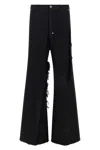 Rick Owens Casual Trousers With Frayed Detailing And Pockets In Black