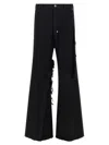 Rick Owens Casual Trousers With Frayed Detailing And Pockets In Black