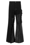 Rick Owens Wide Leg Trousers Featuring Frayed Edges In Black