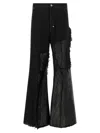 Rick Owens Joris Black Pants With Distressed Details In Black