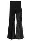 Rick Owens Joris Black Pants With Distressed Details In Black