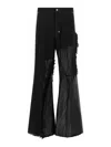 Rick Owens Joris Black Pants With Distressed Details In Black