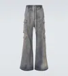 Rick Owens Jumbo Bela Cotton-blend Cargo Pants In Gray