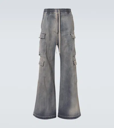 Rick Owens Jumbo Bela Cotton-blend Cargo Pants In Gray