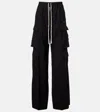 Rick Owens Womens Black Cargobelas Wide-leg Satin Trousers In Black