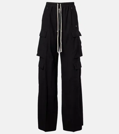 Rick Owens Jumbo Belas High-rise Cotton Cargo Pants In Black