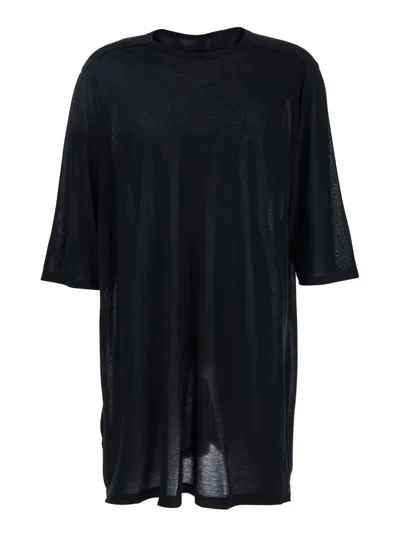 RICK OWENS 'JUMBO' BLACK ROUND NECK T-SHIRT IN COTTON MAN