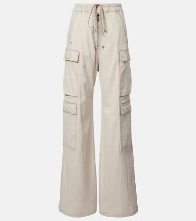 Rick Owens Jumbo Belas Cotton-blend Wide-leg Cargo Pants In White