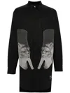 Rick Owens Jumbo Cotton Shirt Jacket In 0908 Black/pearl