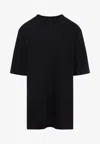Rick Owens Relaxed Fit Oversized T-shirt With Classic Crew Neckline In Black