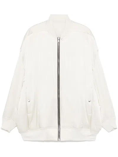 Rick Owens Jumbo Flight Bomber Jacket In White