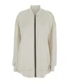 Rick Owens 'jumbo Peter Flight' White Bomber Jacket In Virgin Wool Woman In White