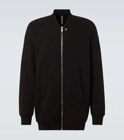 Rick Owens Jumbo Flight Cotton Jersey Hoodie In Black