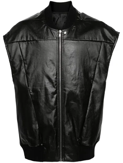 Rick Owens Jumbo Flight Denim Vest In Black
