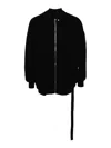 Rick Owens Jumbo Peter Flight Distressed Cotton Jacket In Black