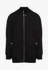 Rick Owens Oversized Flight Sweatshirt Ribbed Finish In Black