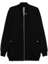 Rick Owens Jumbo Peter Flight Distressed Cotton Jacket In Black