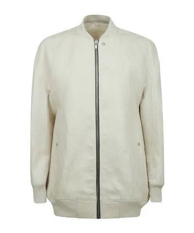 Rick Owens Jumbo Flight Zipped Jacket In White