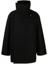 Rick Owens Oversized Black Poncho With High Collar In Schwarz