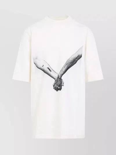 RICK OWENS JUMBO HANDS GRAPHIC PRINT T-SHIRT