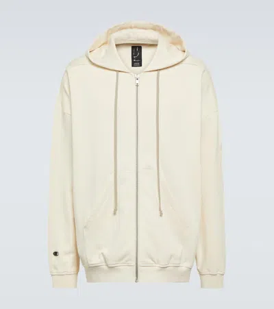 Rick Owens Jumbo Jason Cotton Hoodie In White