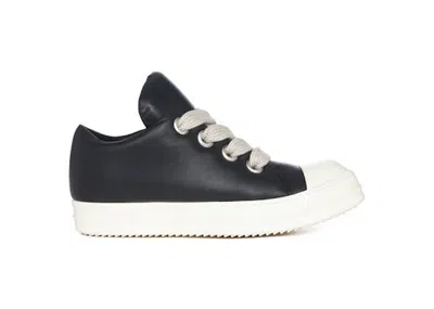 Pre-owned Rick Owens Jumbo Lace Padded Low (women's) Sneakers In Black/milk