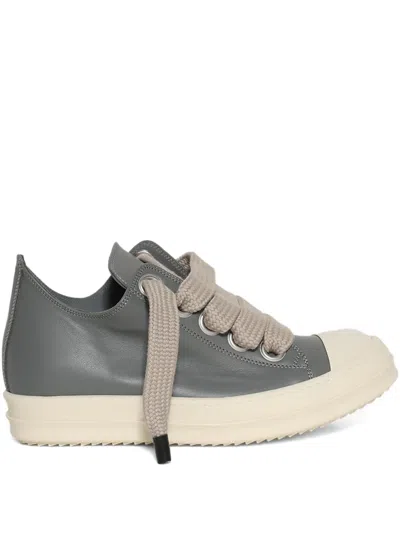 Rick Owens Lace-up Leather Sneakers In Blue