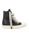 Rick Owens Ssense Exclusive Black Kembra Pfahler Edition Jumbo Lace Sneakers In Black Pearl Milk Milk