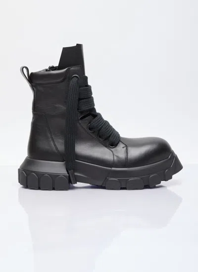 Rick Owens Jumbo Laced Bozo Tractor Boots In Black