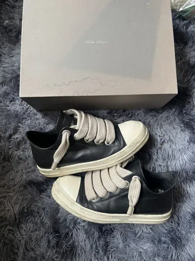 Pre-owned Rick Owens Jumbo Laces Ramones Shoes In Black