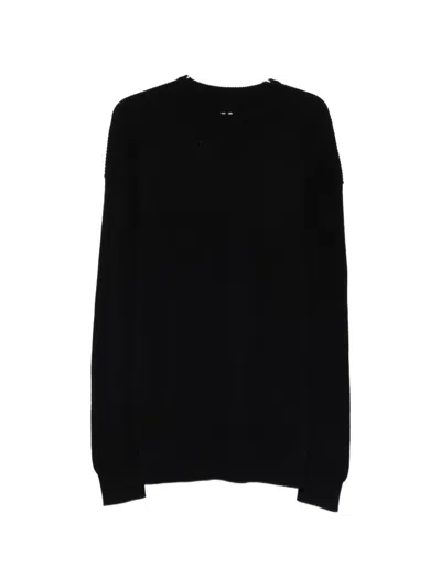 Rick Owens Jumbo Ls Crew-neck Sweater In Black