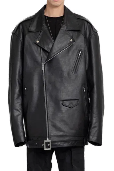 Rick Owens Jumbo Luke Stooges Leather Jacket In Black