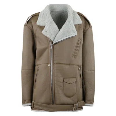 Rick Owens Jumbo Luke Stooges Zipped Jacket In Brown