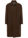 Rick Owens Mens Tobacco Bonotto Single-breasted Longline Wool Coat In Brown
