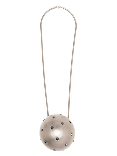 Rick Owens Jumbo Orb Pendant In Palladio Copper In Gray