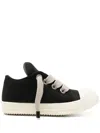 Rick Owens Black Hollywood Jumbolace Low Sneaks Sneakers In Black