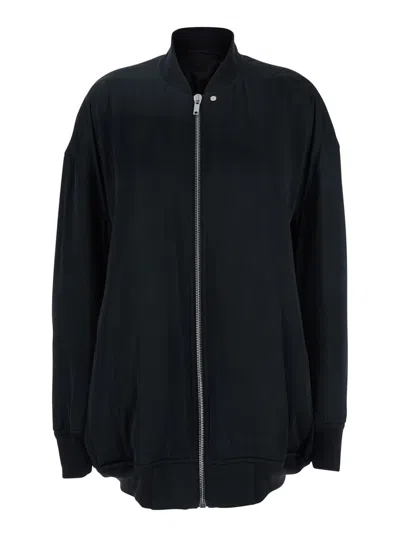 RICK OWENS 'JUMBO PETER FLIGHT' BLACK BOMBER JACKET IN VIRGIN WOOL WOMAN