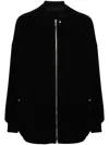 Rick Owens Jumbo Peter Flight Distressed Cotton Jacket In Black