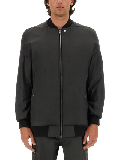 Rick Owens Jumbo Peter Flight Distressed Cotton Jacket In Black
