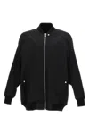 Rick Owens Jumbo Peter Flight Distressed Cotton Jacket In Black