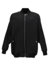 Rick Owens Jumbo Peter Flight Distressed Cotton Jacket In Black