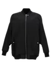 Rick Owens Jumbo Peter Flight Distressed Cotton Jacket In Black