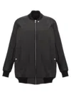 Rick Owens Jumbo Peter Flight Distressed Cotton Jacket In Black