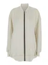 Rick Owens 'jumbo Peter Flight' White Bomber Jacket In Virgin Wool Woman In White