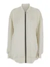 Rick Owens 'jumbo Peter Flight' White Bomber Jacket In Virgin Wool Woman In White