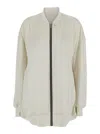 Rick Owens 'jumbo Peter Flight' White Bomber Jacket In Virgin Wool Woman