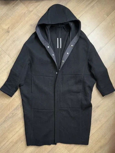 Pre-owned Rick Owens Jumbo Peter Woven Coat In Black